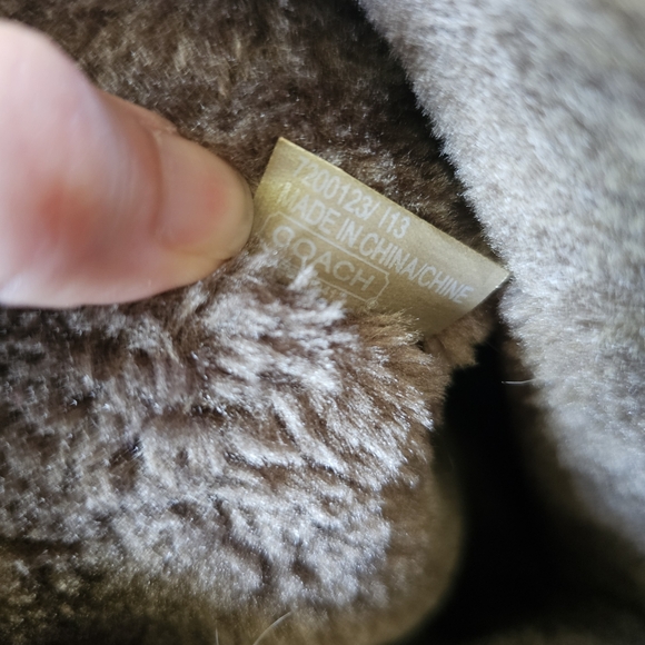 Coach Thelma faux fur winter boots taupe suede logo embossed mid calf size 7 - Picture 5 of 14
